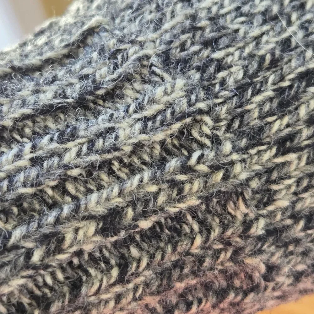 Hand Knit Artisan Wool Gloves Gray Sweater Knit NWOT Small